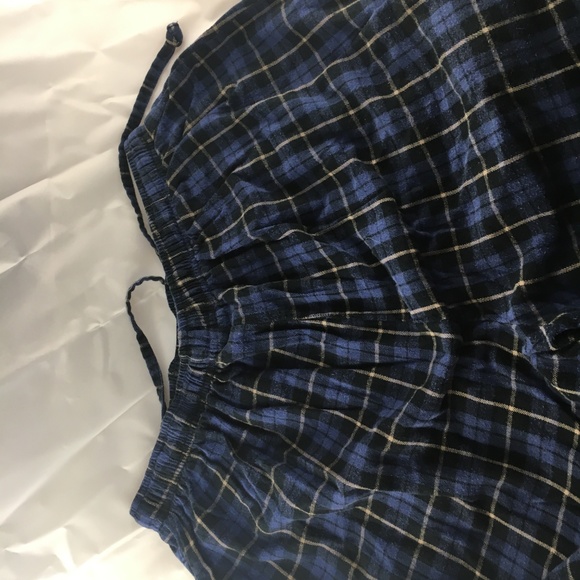 Stafford Sleepwear Blue Plaid Mens Flannel Pajamas - Picture 4 of 5